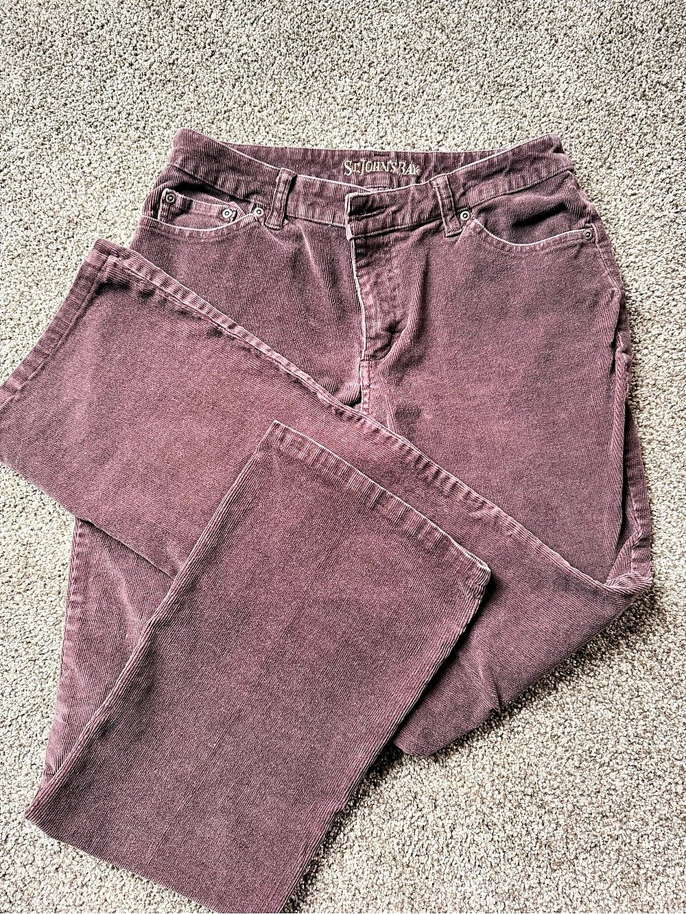 St. John's Bay Corduroy Straight Leg Pants Purple Size 8